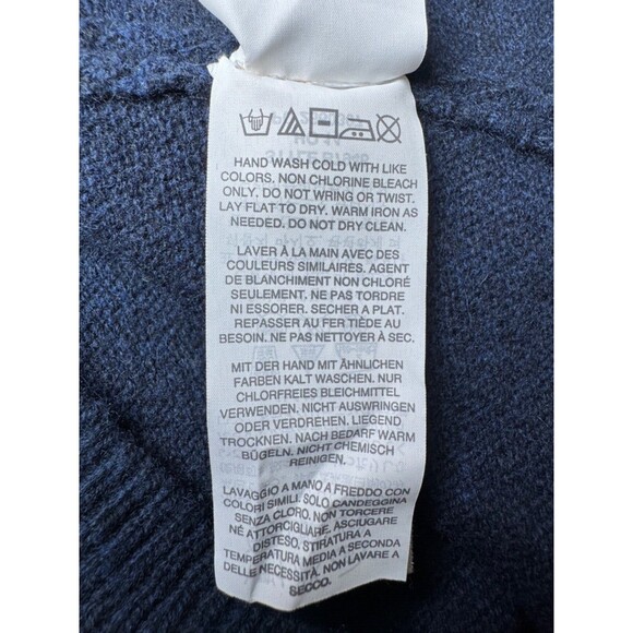 J.Crew 100% Wool Sweater Women’s Large Blue Rhinestone Embellished Preppy - Picture 10 of 12